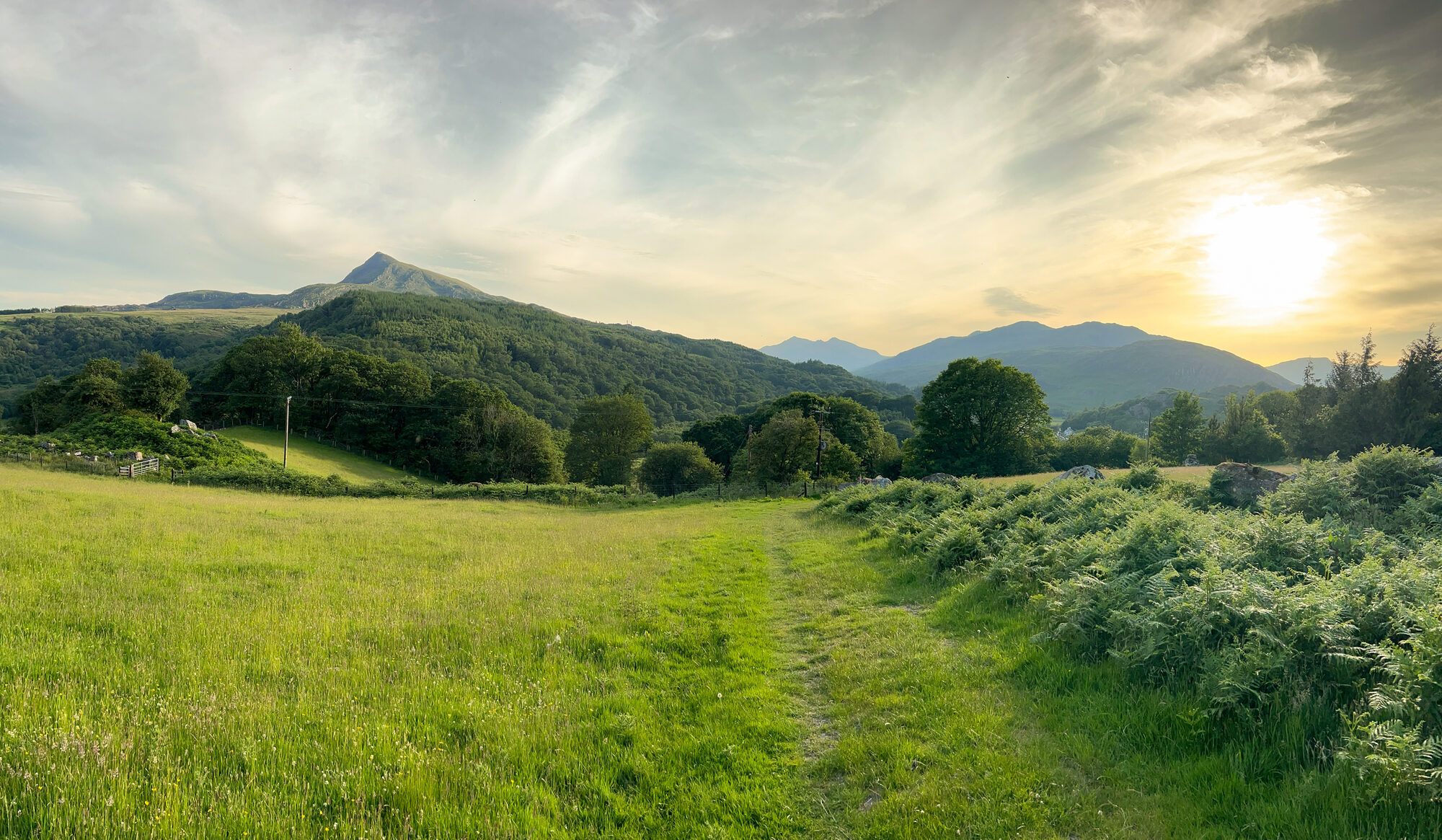 Snowdon late afternoon in the sunshine above Capel Curig