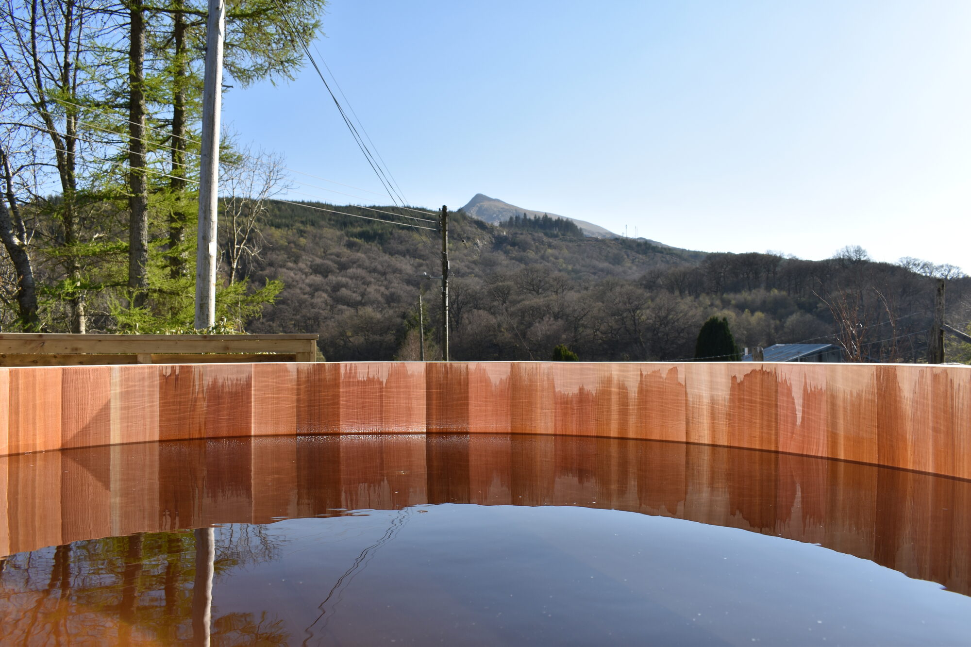 View towards Moel Siabod ridge from hot tub in Capel Curig